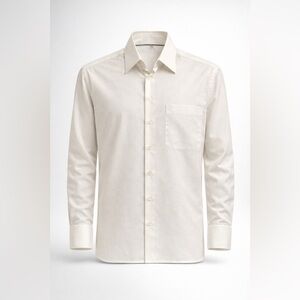 Men’s Classic Ivory Dress Shirt – Size S